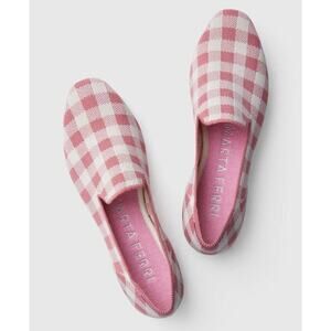 Rothy’s x Marta Ferri Loafer Pink Plaid Sz 9.5 Limited Edition Flats Cottagecore